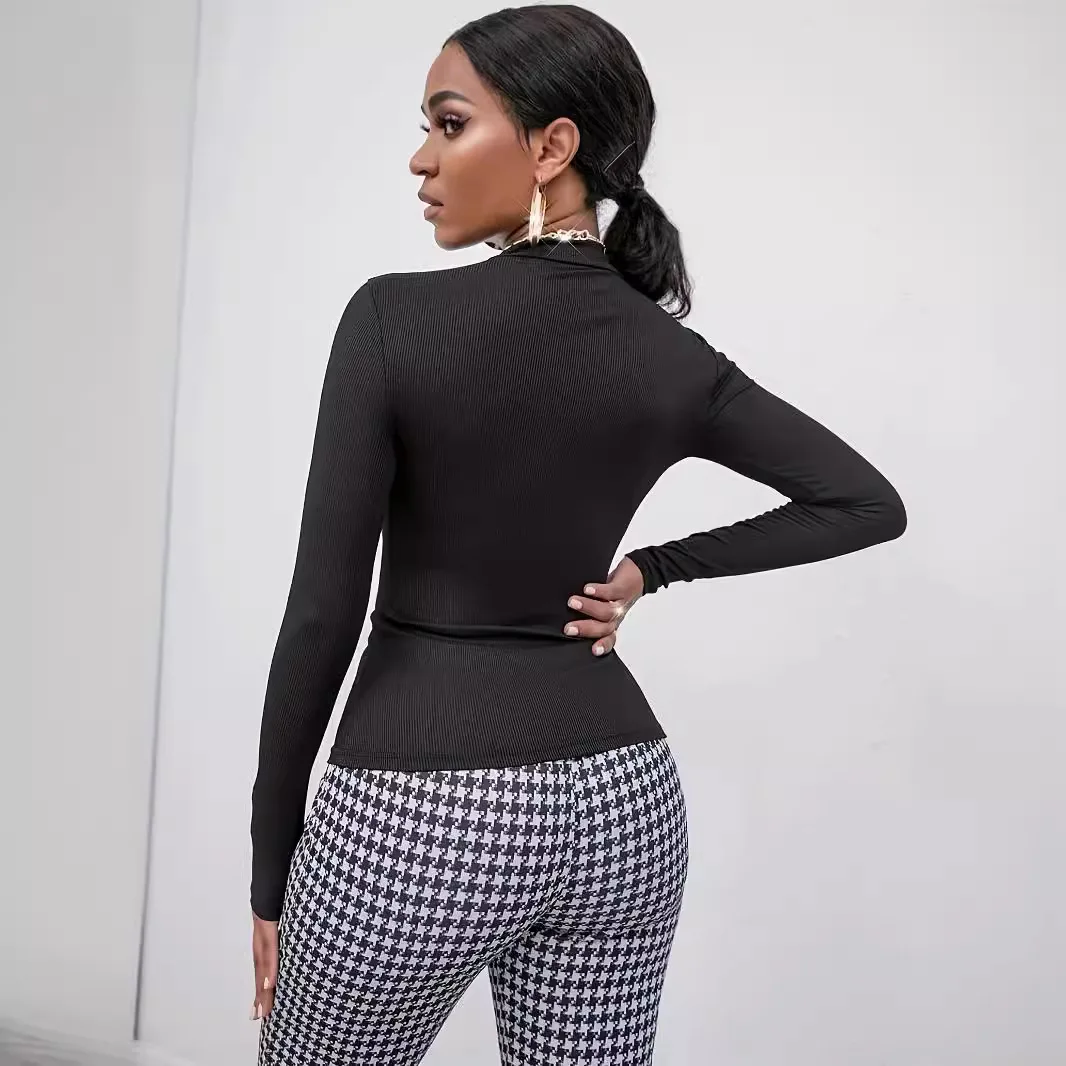 2026 Women's Rhinestone Skeleton Hand Mock Neck Elegant Commute Comfort Casual Daily Wear Long Sleeve Bodysuit Versatile T-shirt