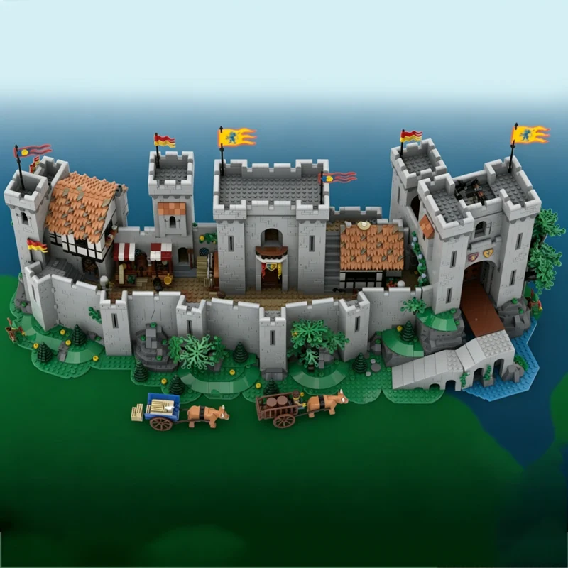 

3711PCS Large Medieval Fortress Model MOC Building Bricks Medieval Castle Modular Technology Assemble Toy Children Gifts Holiday