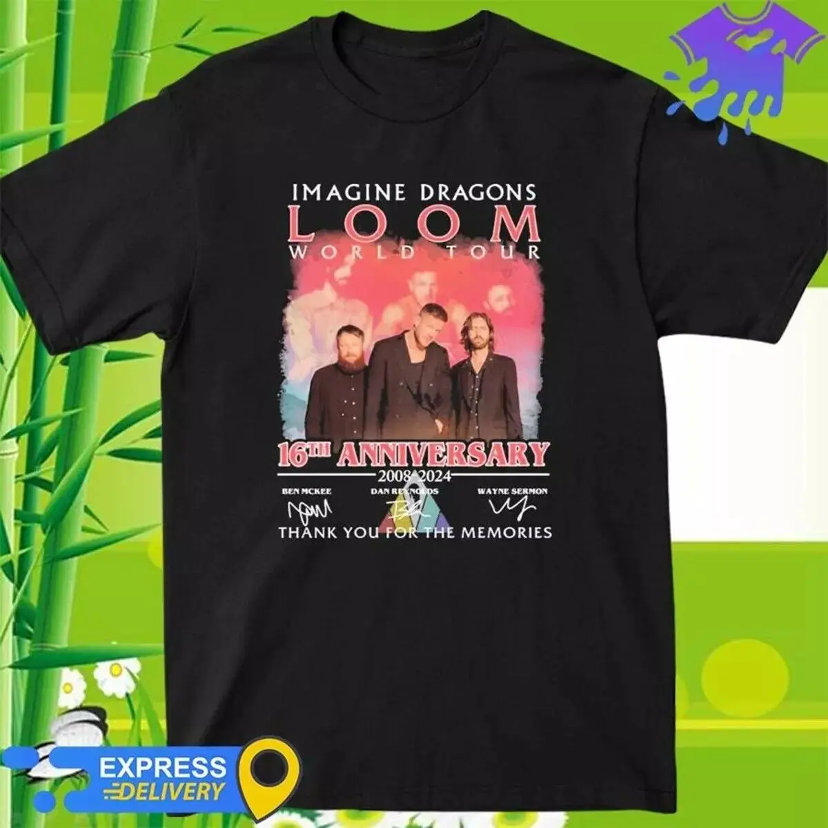 Imagine Dragons 2024 Loom World Tour 16th Signatures T Shirt