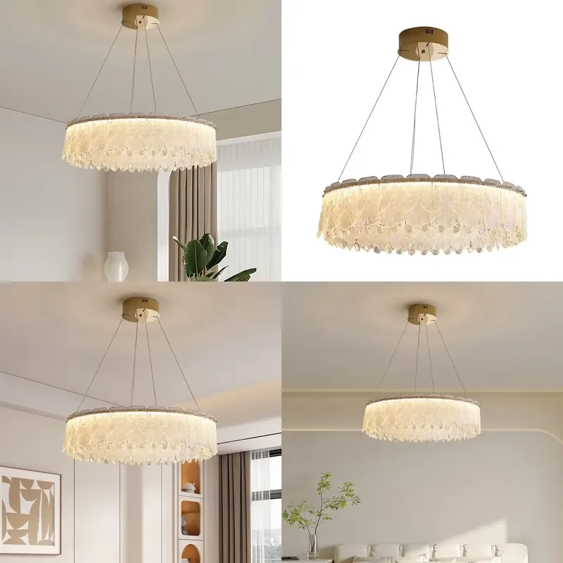 Modern Crystal LED Chandelier for Living Room Indoor Lighting Chrome Gloss Finish Ceiling Light Fixtures