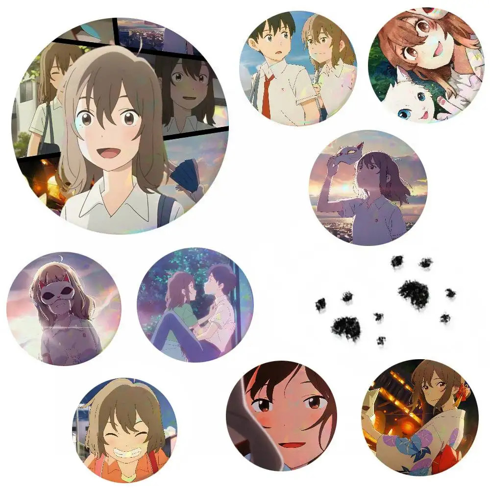 Anime A Whisker Away Round Badge Creative Brooch Clothing Backpack Accessories Lapel Pin