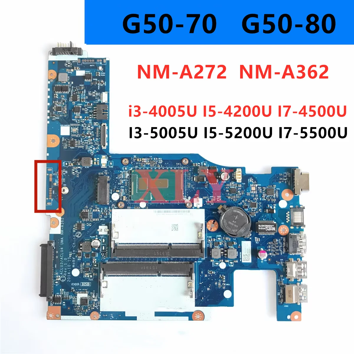 For Lenovo G50-80  Z50-80 Notebook Motherboard  NM-A362  I3 I5 I7 CPU   DDR3 100% Test work