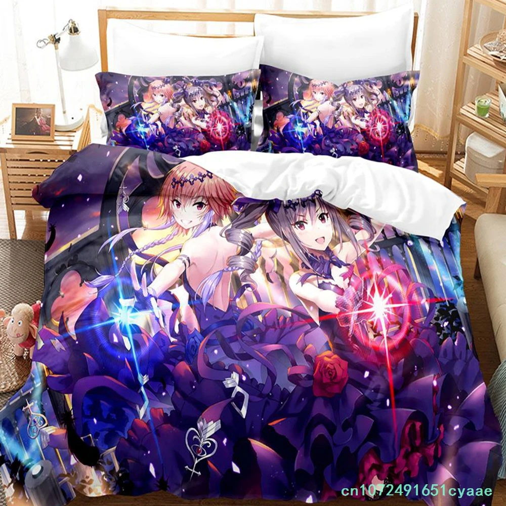 New THE iDOLM@STER Cinderella Girls Starlight Stage Bedding Set Cartoon Anime three-piece Set Adult Kid Bedroom Duvetcover Sets