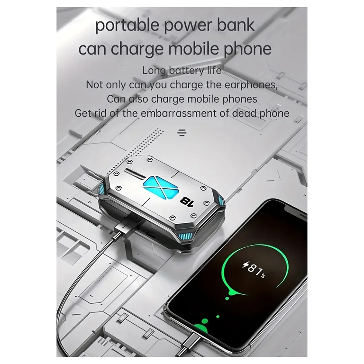 M41 TWS หูฟังสเตอริโอควบคุมเสียงแบบสัมผัส V5.3ชุดหูฟังบลูทูธไร้สายลดเสียงรบกวนแบบสปอร์ต