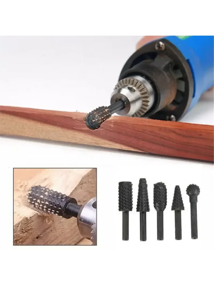 1/4'' 5PCS Drill Bit Set Cutting Tools for Woodworking Knife Wood Carving Tool Carpentry Wood Cutting Tools WorkDrill Bit Set