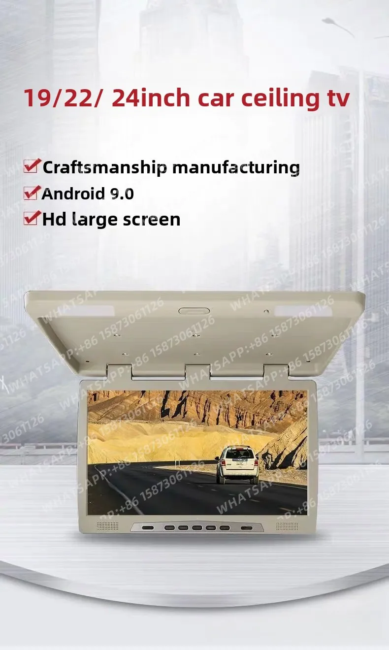 Совершенно новый автомобильный телевизор высокой четкости 19/22/24 дюйма, большой экран, Android, потолочный дисплей, шина, модификация RV, USB/HDMI Совершенно новый автомобильный телевизор высокой четкости 19/22/24 дюйма, большой экран, Android, потолочный дисплей, шина, модификация RV, USB/HDMI