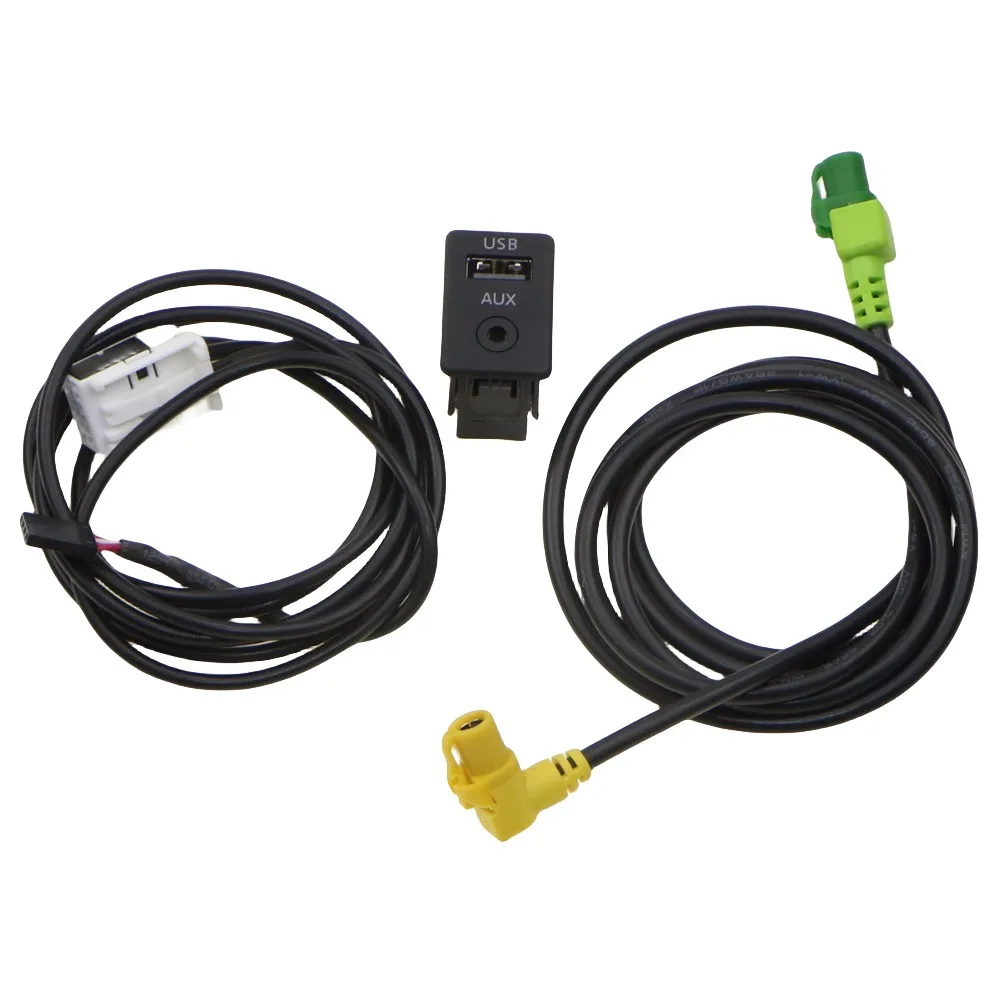 1Set Car AUX & USB Switch Plug Adapter Cable Harness Pigtail For VW CC 2009-2013 Tiguan Passat B6 B7 3CD 035 249 A 3CD035249A