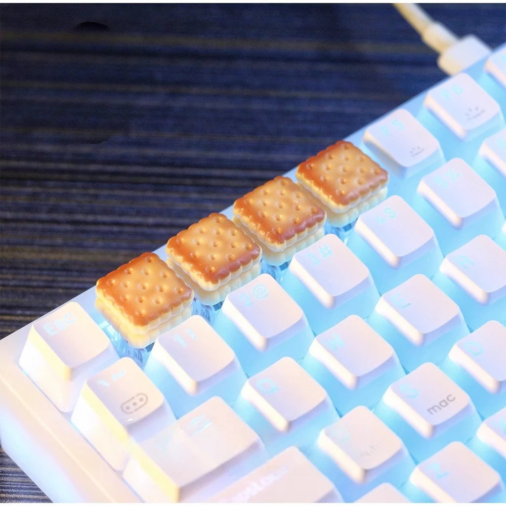 Caramel Cookies Theme Keycaps Set 3D Resin  Artisan Keycaps Custom Original Handmade Keycaps for Mechanical Keyboard Accessories
