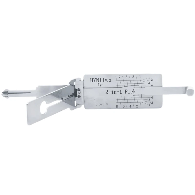Lishi HYN11 V.3 Ign 2 in 1 Locksmith Tool Lock Pick & Decoder Flat Milling for Hyundai/Kia models