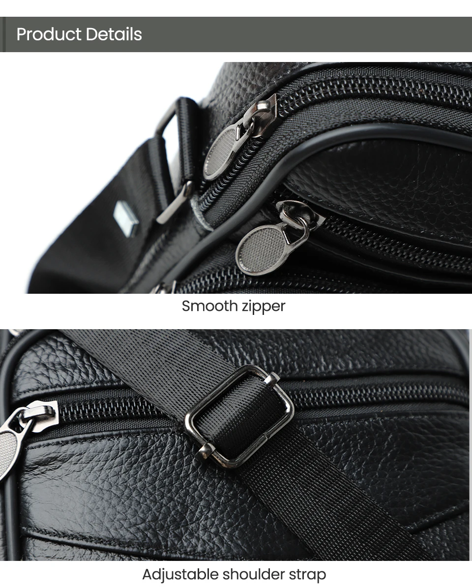JOYIR Echtes Leder Männer Umhängetaschen Trendy Casual Schulter Tasche für Männer Hohe Qualität Messenger Sling Taschen Satchel Tasche – Detail 7