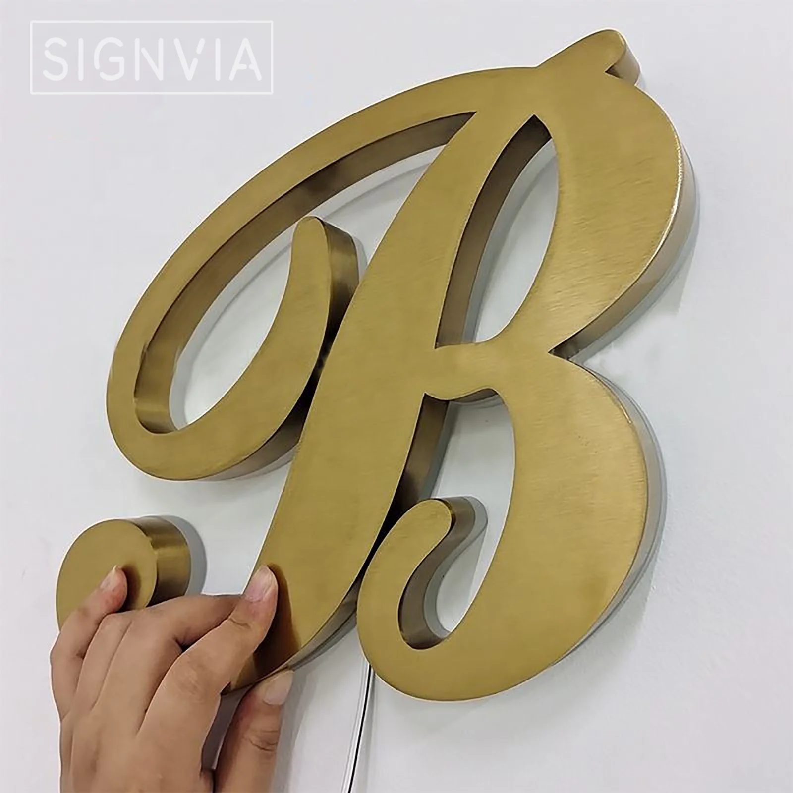 LED Advertising Door Head Night Light sign Custom Indoor And Outdoor Waterproof 3D Metal Luminous Letter Number Plate Logo