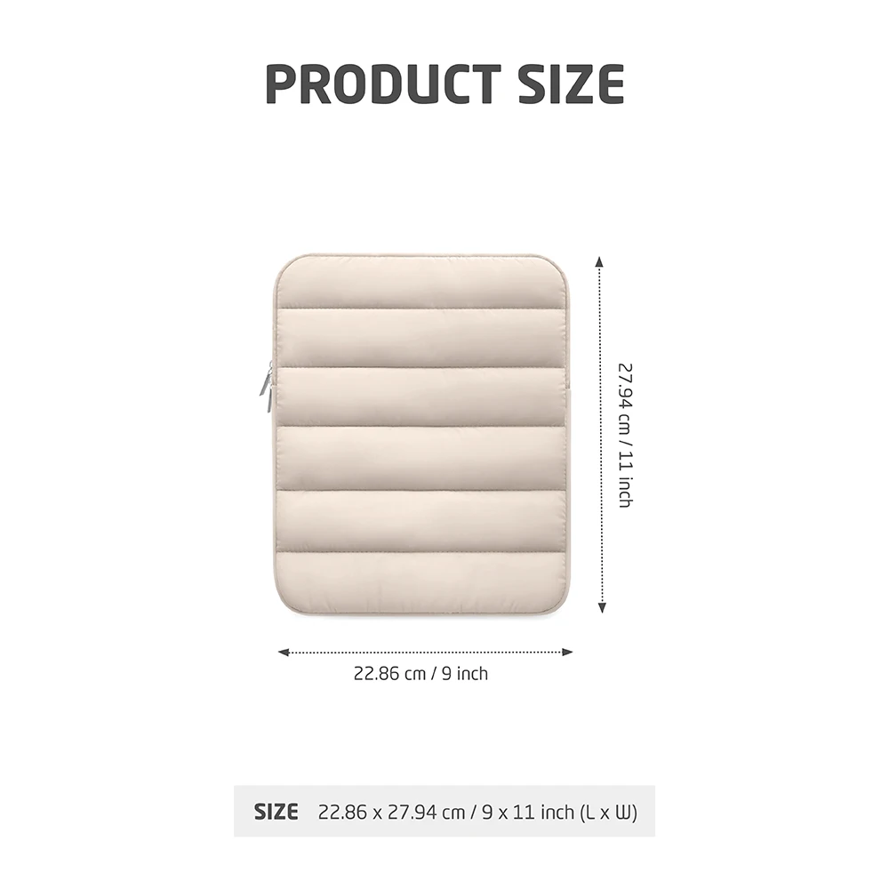 حقيبة كمبيوتر لوحي مقاس 9-11 بوصة، غطاء حماية أنيق باللون البيج وبطانة ناعمة لجهاز iPad Air Pro، وSamsung Tab، وحقيبة الكمبيوتر اللوحي