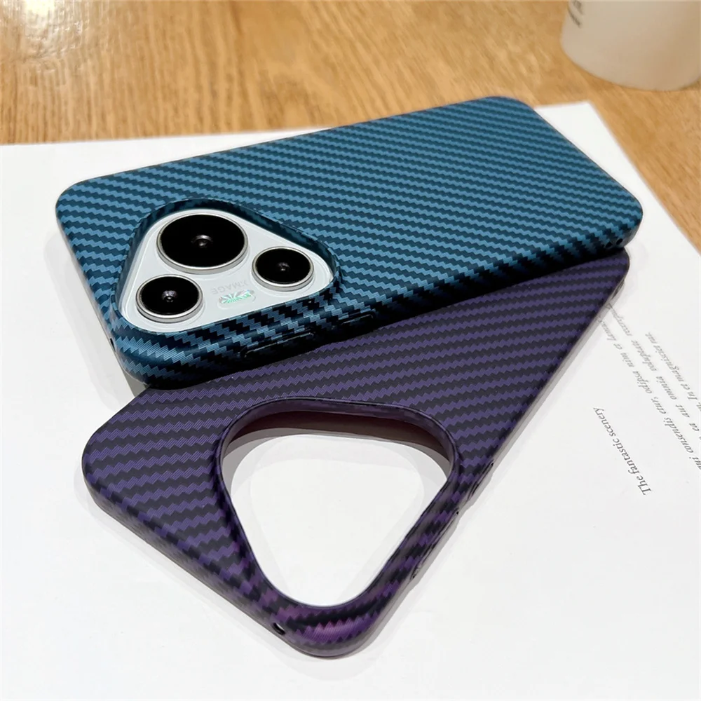 Luxury Carbon Fiber Texture Shockproof Case For Huawei Pura 70 Pro Plus Ultra Mate 60 50 40 30 30E Hard PC Armor Defender Cover