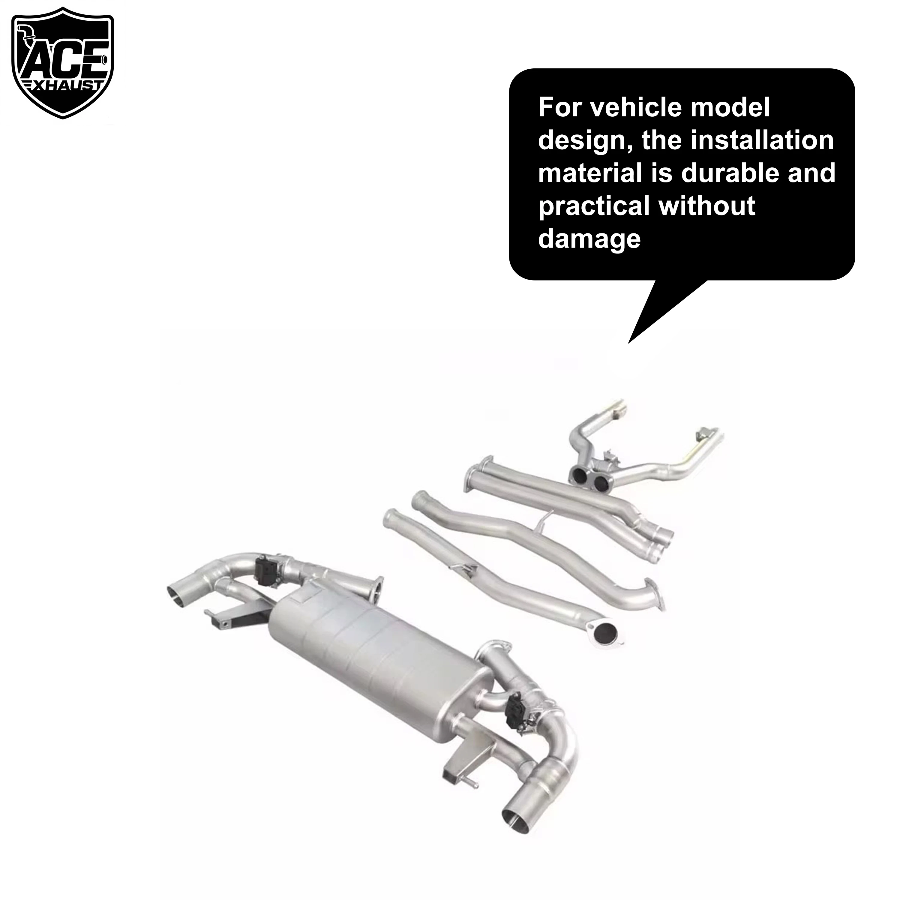 ACE Fitment für Mercedes Benz AMG GLC63 4.0T Valvetronic Schalldämpfer Auspuff Catback Hochwertige SUS304 Performance-Auspuffanlagen – Detail 7