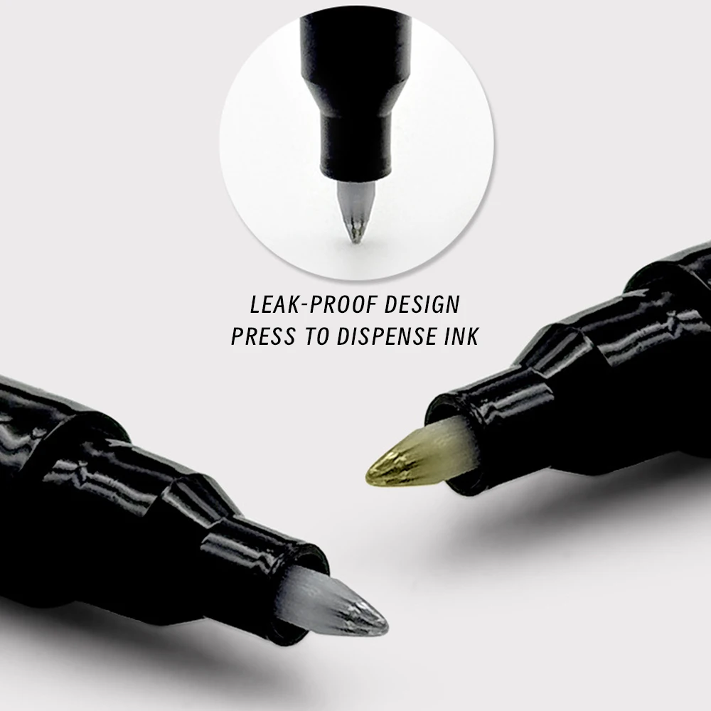 1 قطعة مسمار معدني الفن الكتابة على الجدران اللوحة القلم الذهب/الفضة/أبيض/أسود 4 اللون فرشاة الأظافر لرسم خط مسمار تصميم مانيكير أداة #3