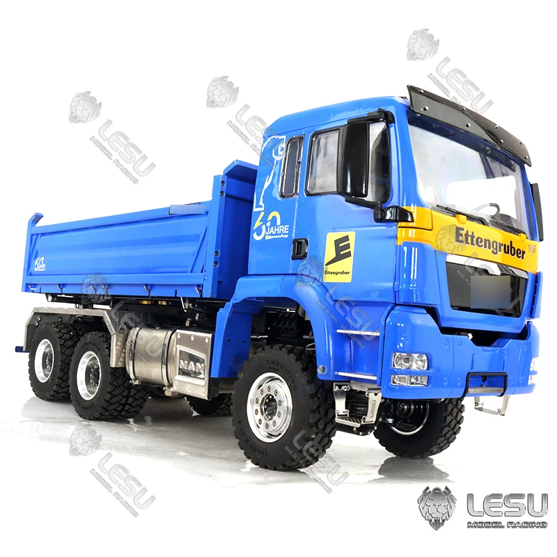 LESU Three-Way 1/14 RC Hydraulic Dumper Truck Metal Chassis for DIY Man TGS Tipper Model W/ Lights Sound ESC Motor Th16711-SMT9