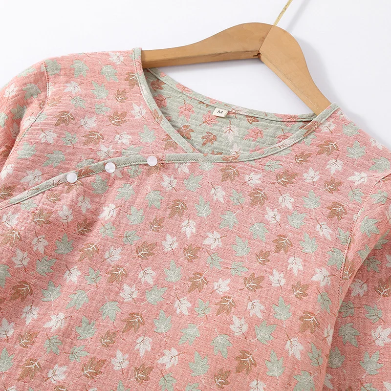 2 قطعة/المجموعة المرأة منامة دعوى الإناث النوم قطعتين مجموعة 2025 ربيع جديد بلوزات مستديرة العنق وبنطلون ملابس خاصة المتسكعون