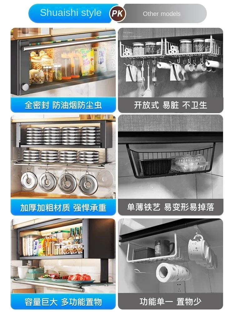 

Thickened glass kitchen racks hanging cabinets below the hanging cabinets home seasoning racks for dishes hanging cabinets stora