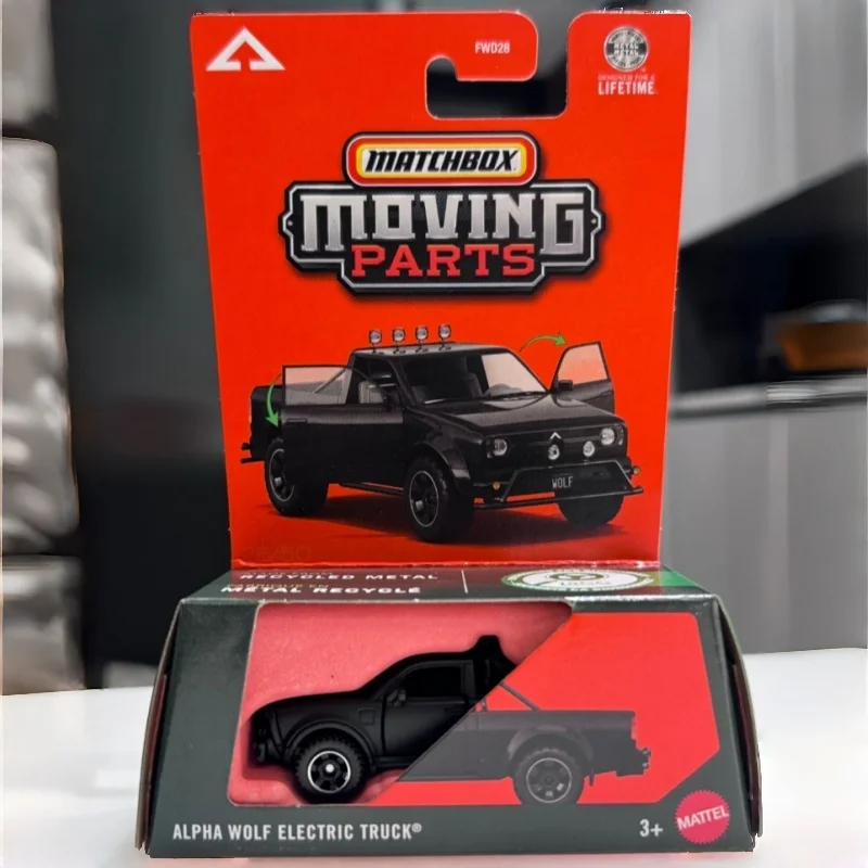 Matchbox Alpha Wolf Electric Pickup Truck FWD28 Moving Parts Open Doors Diecast Metal Collectible Vehicle For Adult Collectors
