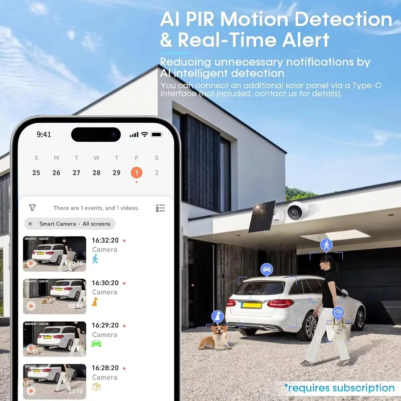 كاميرات مراقبة منزلية مغناطيسية: عبوتان مع كاميرات AI Motion Detection Smart 2K WiFi اللاسلكية #5