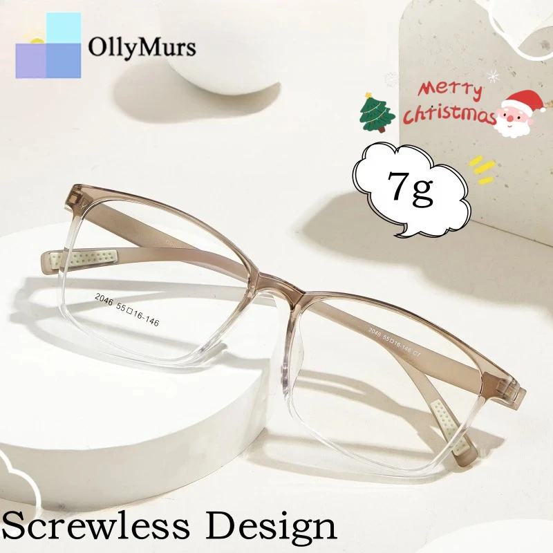 

OLLYMURS Сверхлегкая удобная оправа для очков TR90 для молодежи, квадратная оптическая оправа для очков с маленьким лицом, 7 г
