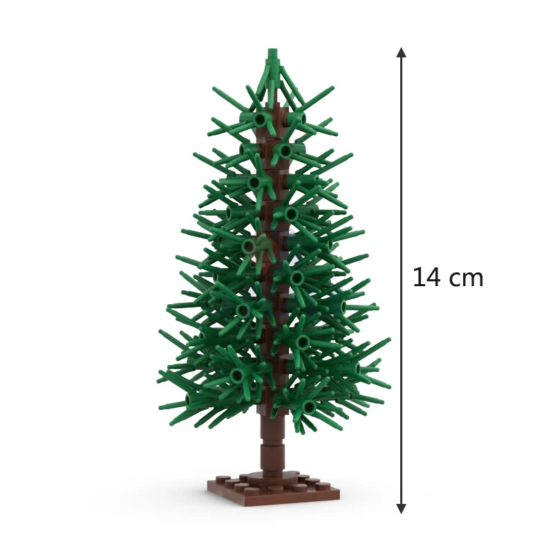 Blocs de construction de paysage vert, 138 pièces, arbre de cèdre modèle MOC ville rue plantes décoration briques, jouet enfants cadeaux