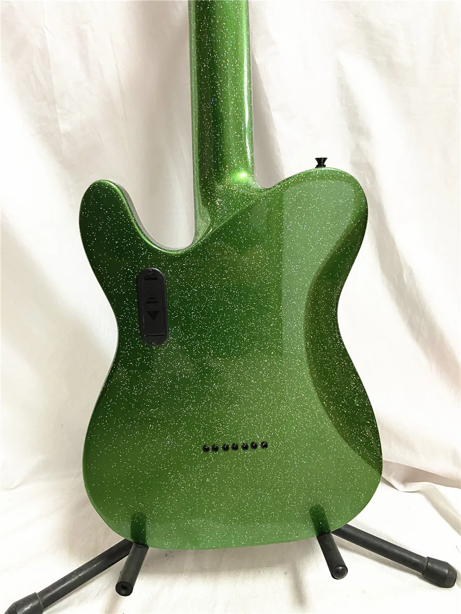 Metallic Green Granules 7-string electric Guitar Black accessories Closed pickup white guard plate free shipping