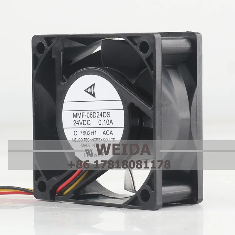 New case fan 5V 12V 48V DC 24V 0.10A AC EC 6025 60X60X25MM 6CM Yaskawa Inverter Silent Three-wire MMF-06D24DS-ACA Cooling Fan