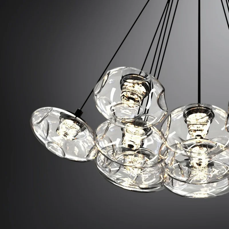 

Modern luxury glass pendant light Italian minimalist lines restaurant light living room bedroom pendant light