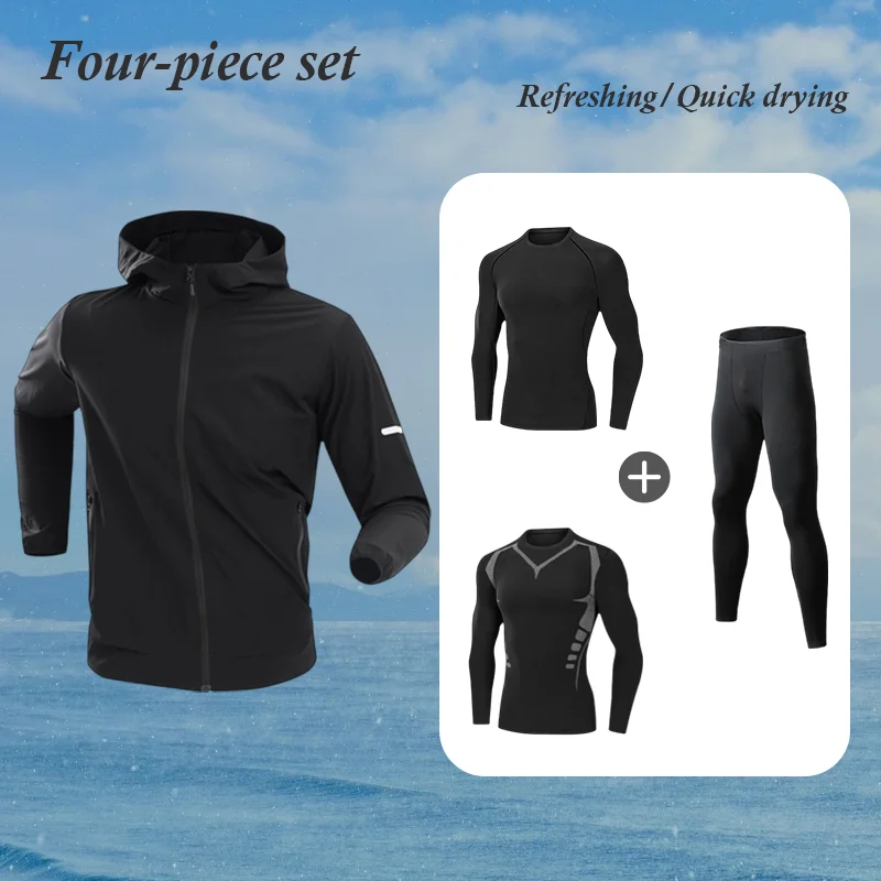 

2025 Sports Suit Men's Running Sets Breathable Jogging Basketball Underwear Tights Sportswear Yoga Fitness Tracksuit Clothes
