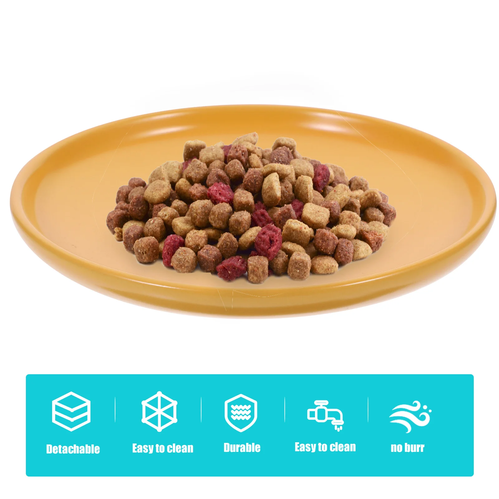 

Ceramic Cat Dishes Humanized Design Protects Pets Long Serving Life Easy to Feed Kitten Round Plate Cat Bowls Dog Treats Plate