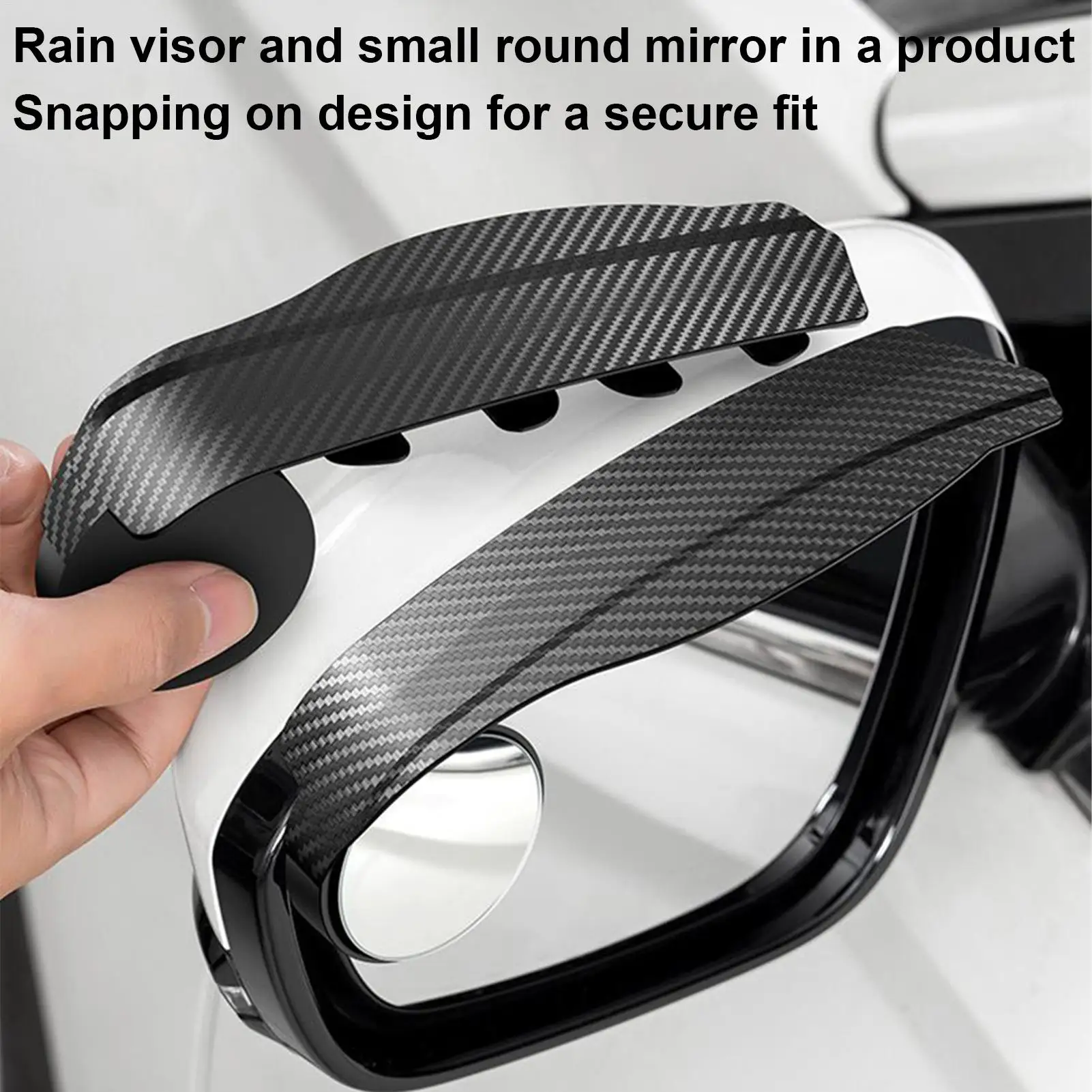 

2 шт., автомобильное зеркало для бровей от дождя с зеркалом для слепых зон, автоматическое широкоугольное круглое зеркало для слепых зон, непромокальное автомобильное зеркало заднего вида для бровей