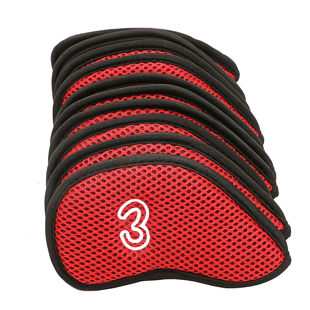 Copertura Copertura per palo in ferro con design numerico Set di coperture per ferro da golf Accessori per putter da golf Copricapo da golf Copertura per mazza da golf