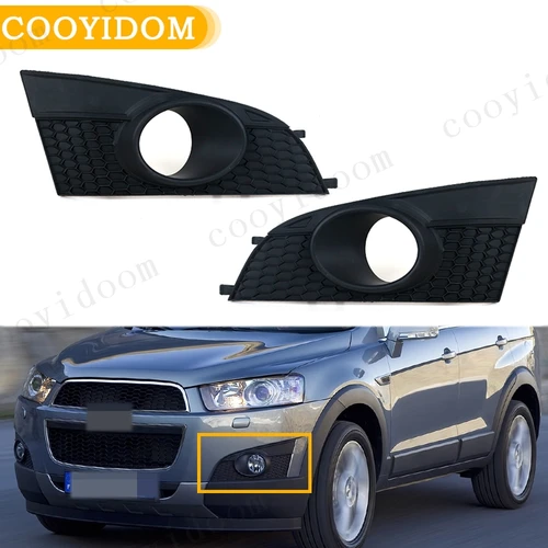 Luz antiniebla del parachoques delantero del coche, cubierta del marco de la luz antiniebla de la parrilla, cubierta del Panel del marco de la lámpara antiniebla para Chevrolet Captiva 2012-2014