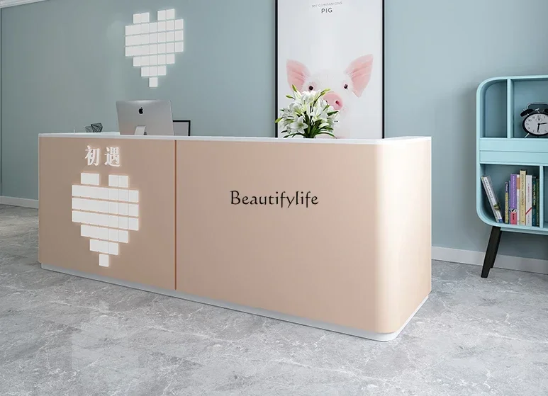 

02Commercial Cashier Clothing Store Company Front Desk Simple Modern Beauty Salon Reception Desk