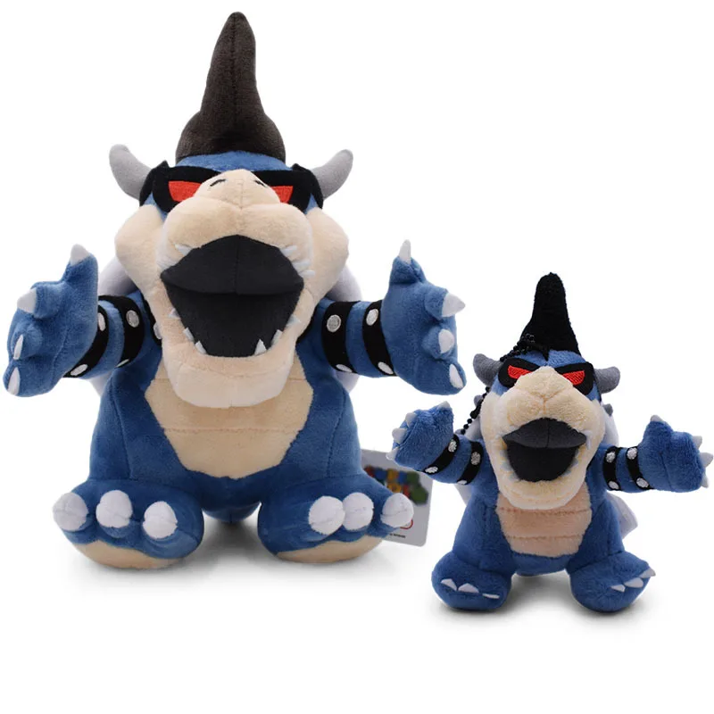 New Super Mario Blue Dark Lord Bowser Fire Dragon Soft Plush Stuffed Doll Toy Game Periphery Room Decoration Kids Birthday Gift