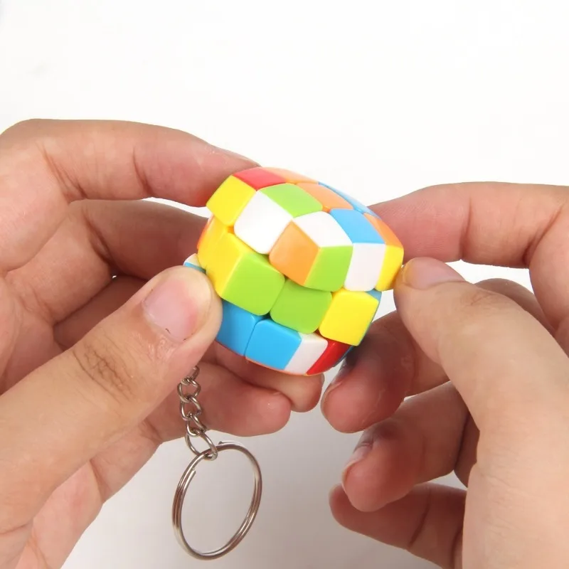 Mini Cube 3x3x3 Keychain Magic Cubes Puzzle Mofangge for Beginner Professional Cubo Magico Toys for Children Kids