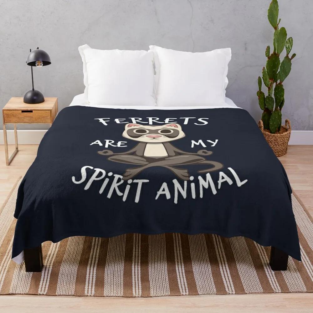 

Ferret Lover Gift - Ferrets Are My Spirit Animal Throw Blanket Camping Cute Blankets