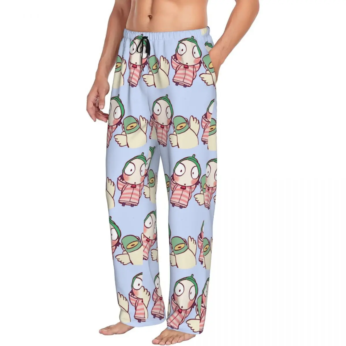 Custom I Draw Sarah And Duck Peeker Men Pajama Pants Lounge Sleep Sleepwear Bottoms with Pockets