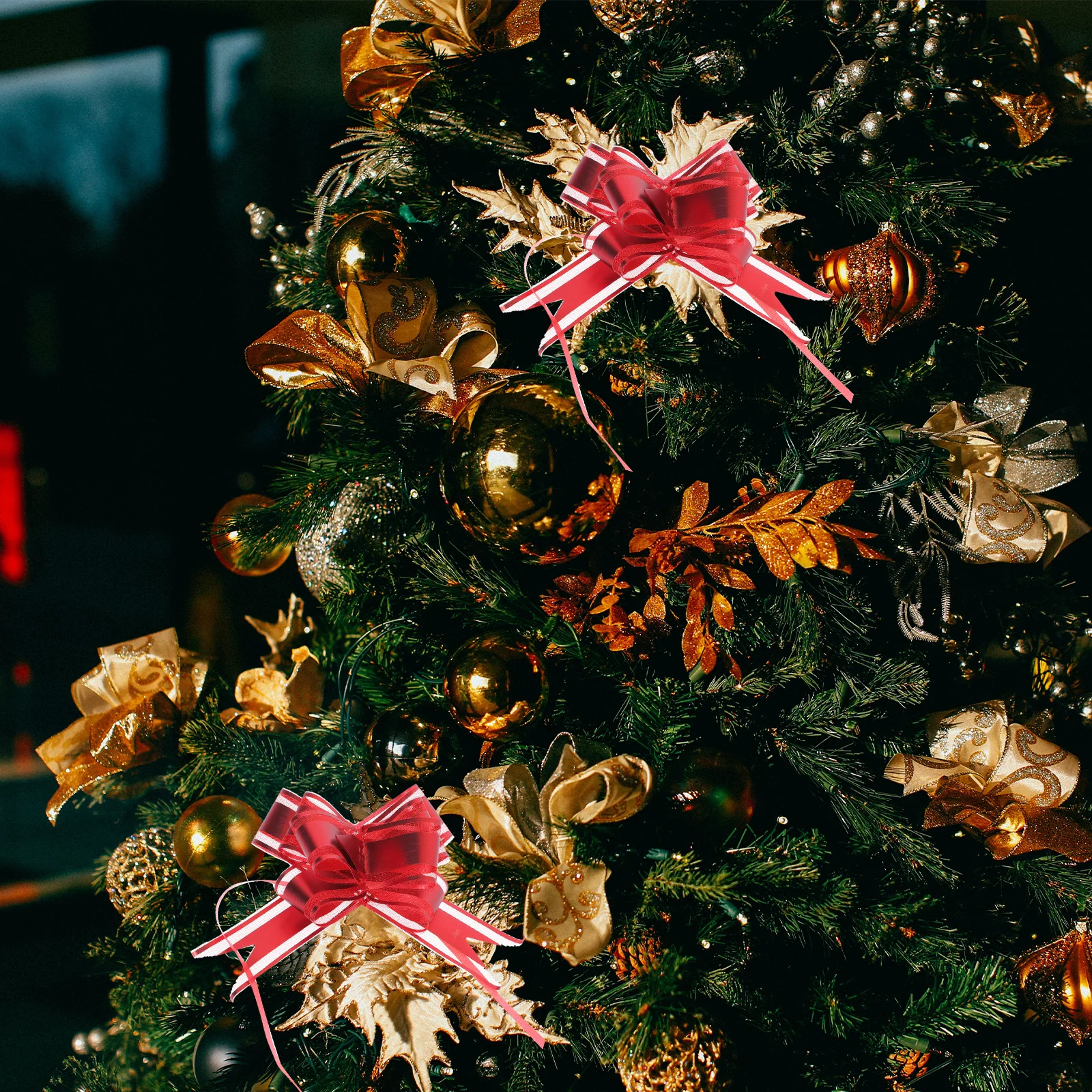 

20Pcs Present Wrap Pull Bow Ribbon Ornament Set for Gift Packaging Christmas Wedding Party Decoration Flower Style Accents