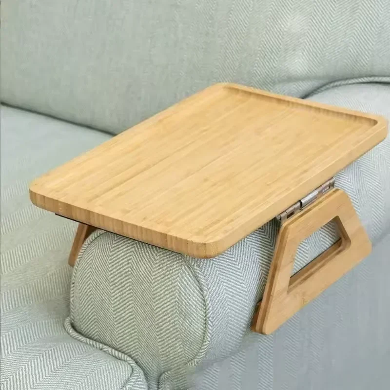 

1pc Portable Bamboo Tray - Portable & Foldable, Perfect for Food Serving, Ideal for Kitchen & Dining Room/ Food Tray/ 나무 트레이