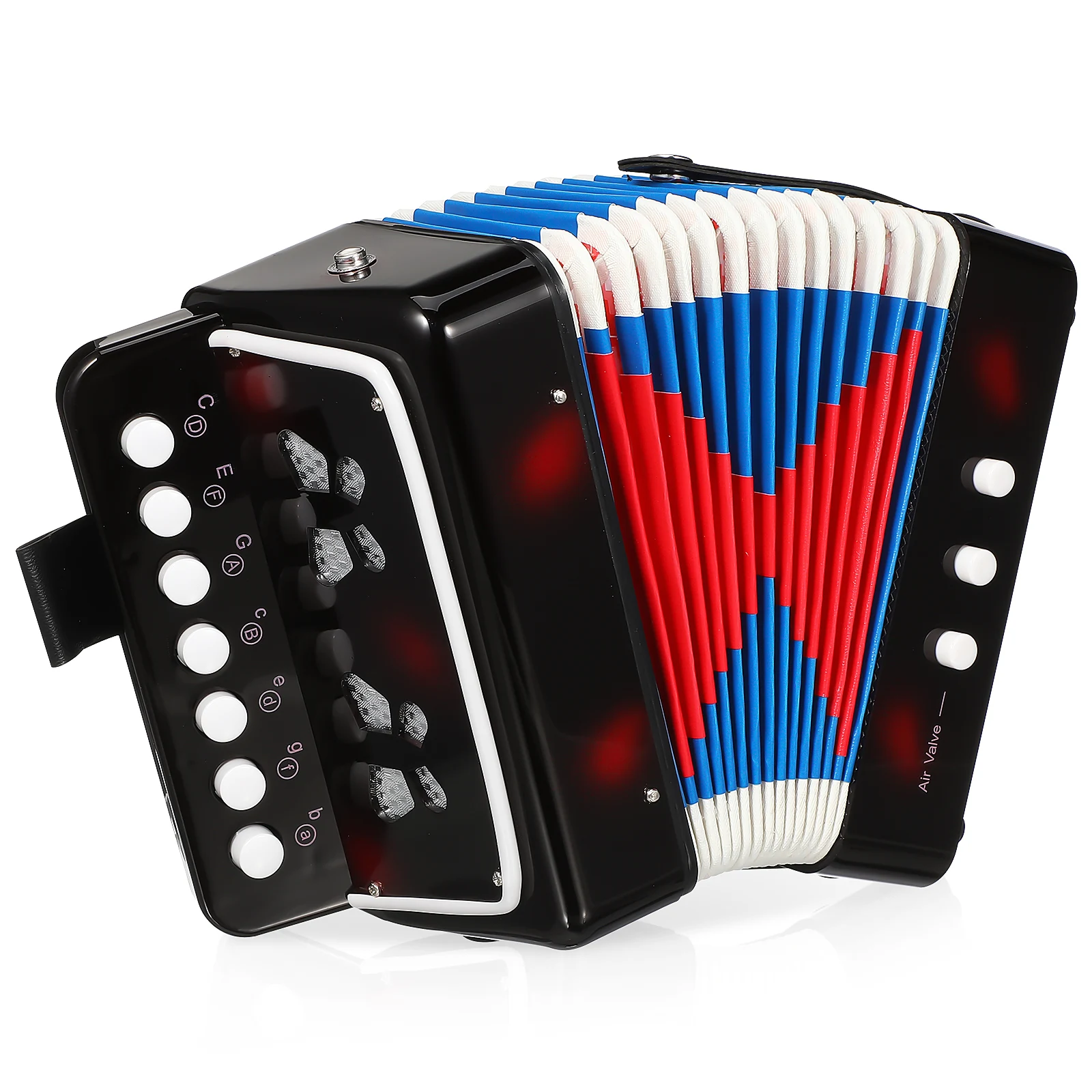 

Miniature 'S Accordion 10 Buttons Lightweight Portable Musical Instrument For Beginner Air Valve Function Birthday