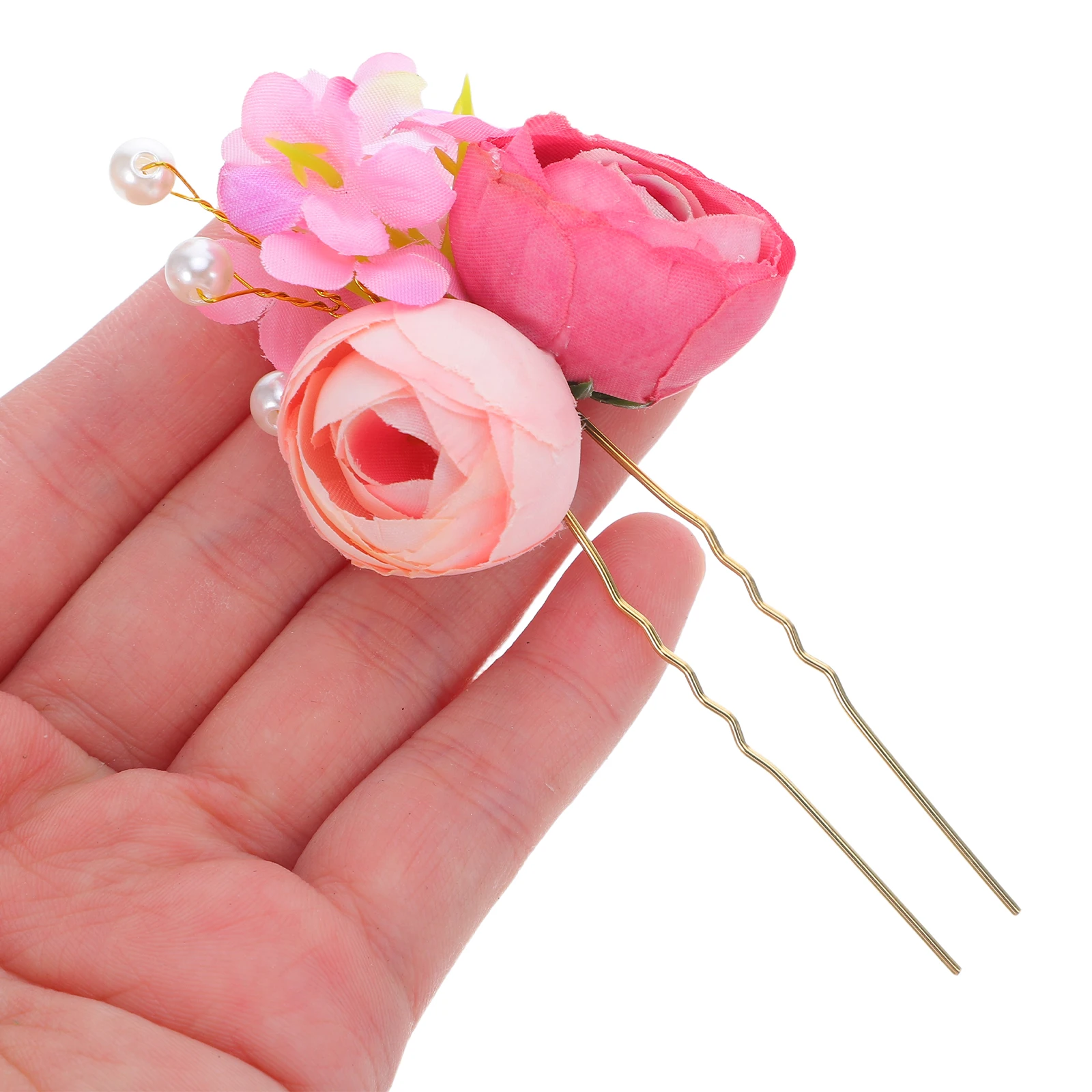 

4 Pcs Hairpin U-shaped Crystal Decorations Bridesmaid AccessoriesFlower Bridal Ladies Wedding Hairpin Confidence
