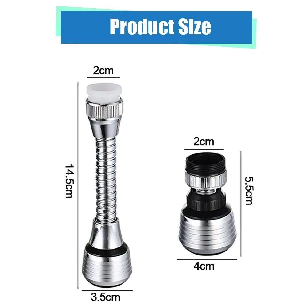 1PC 360 ° Swivel Faucet Extender Water Tap Aerator Nozzle Bubbler 2 Modes Water Saving Sprayer Filter ABS Kitchen Accessories