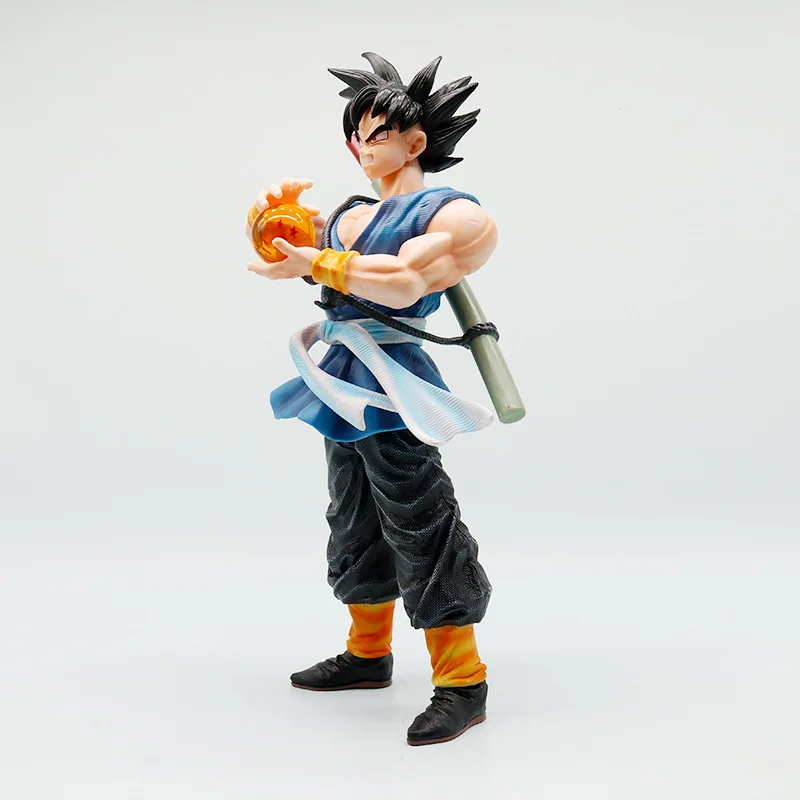 Dragon Ball Z Super Saiyan Goku Rage Statue Holding Dragon Ball Anime Figure Desktop Decor - view 4