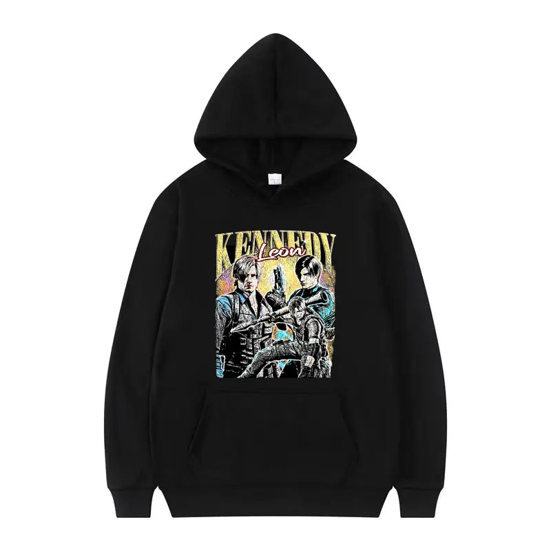 

Толстовка с графическим принтом Resident Evil Leon S. Kennedy, модная готическая толстовка высокого качества для мужчин и женщин, повседневная толстовка оверсайз в уличном стиле