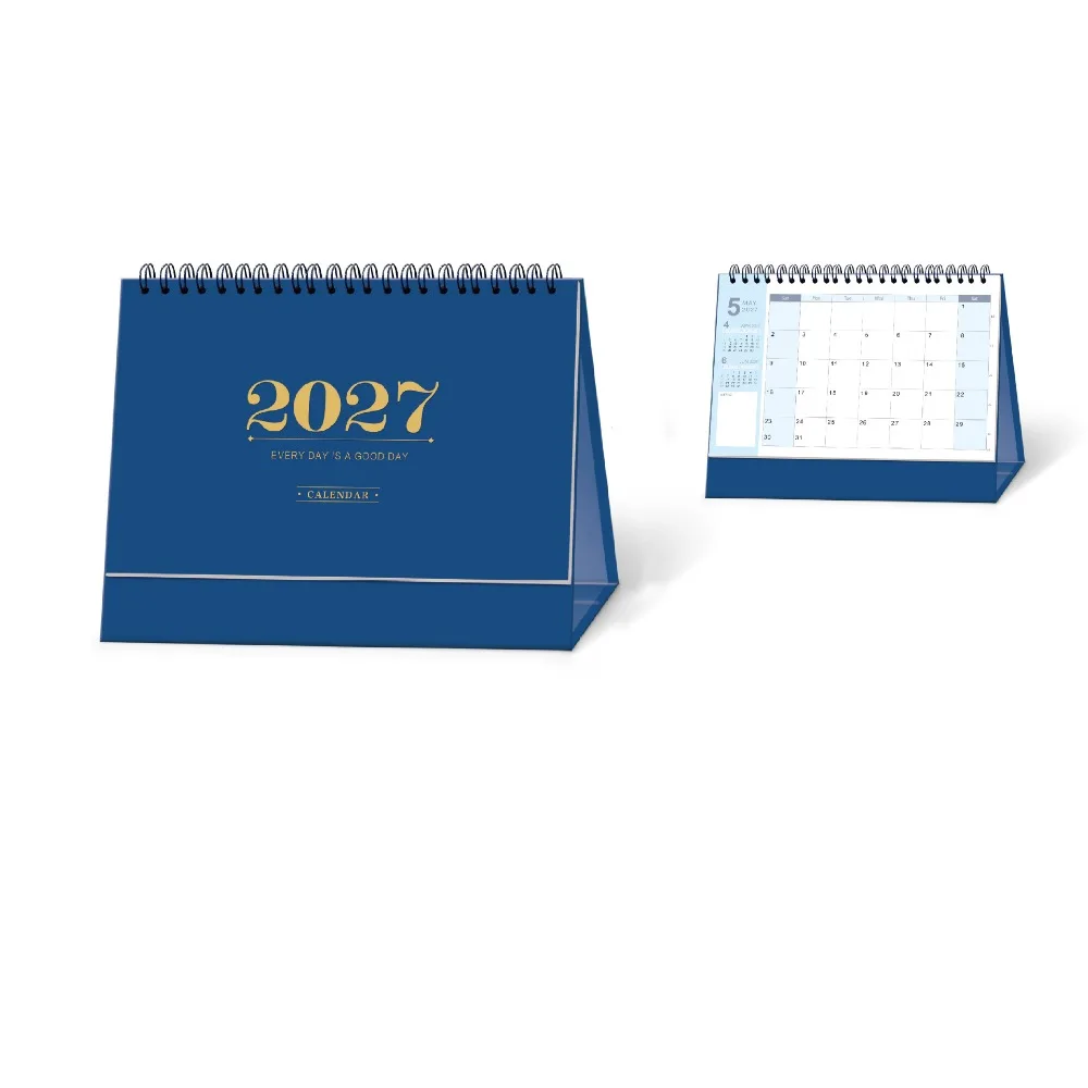 Paper 2027 Desk Calendar Morandi Color Spiral Binding Monthly Planner Monthly View Desktop Size Standing Table Calendar