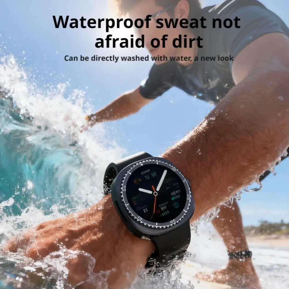 حافظة معدنية لساعة سامسونج جالاكسي Watch8 40 ملم مع مقياس بسيط مقاوم للماء ومضاد للتصادمات ومضاد للسقوط #3