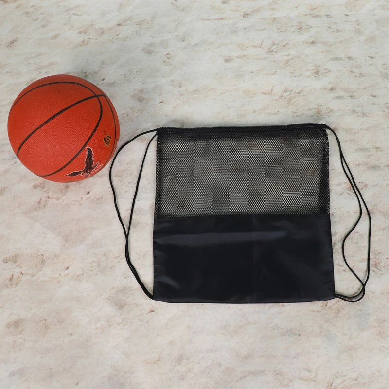 Portable Drawstring Basketball Backpack Mesh Bag Football Soccer Volleyball Ball Storage Bags Outdoor Sports Traveling Gym