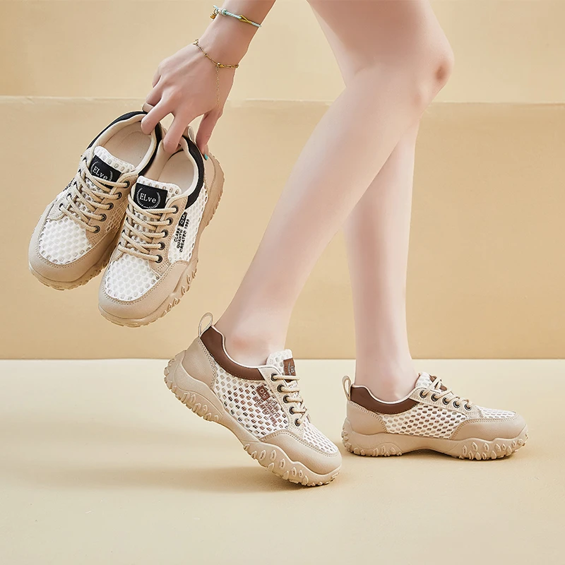 

Новинка 2023 года, дышащая повседневная обувь, женская летняя обувь 2023 года, новый стиль, универсальная обувь с полой сеткой, Женская Обувь